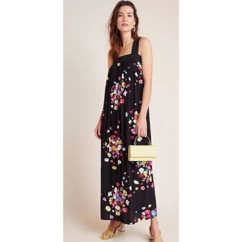 Anthropologie X Delpozo Maxi Dress Floral Waistless  Shift Sack Size 10 NWT $248